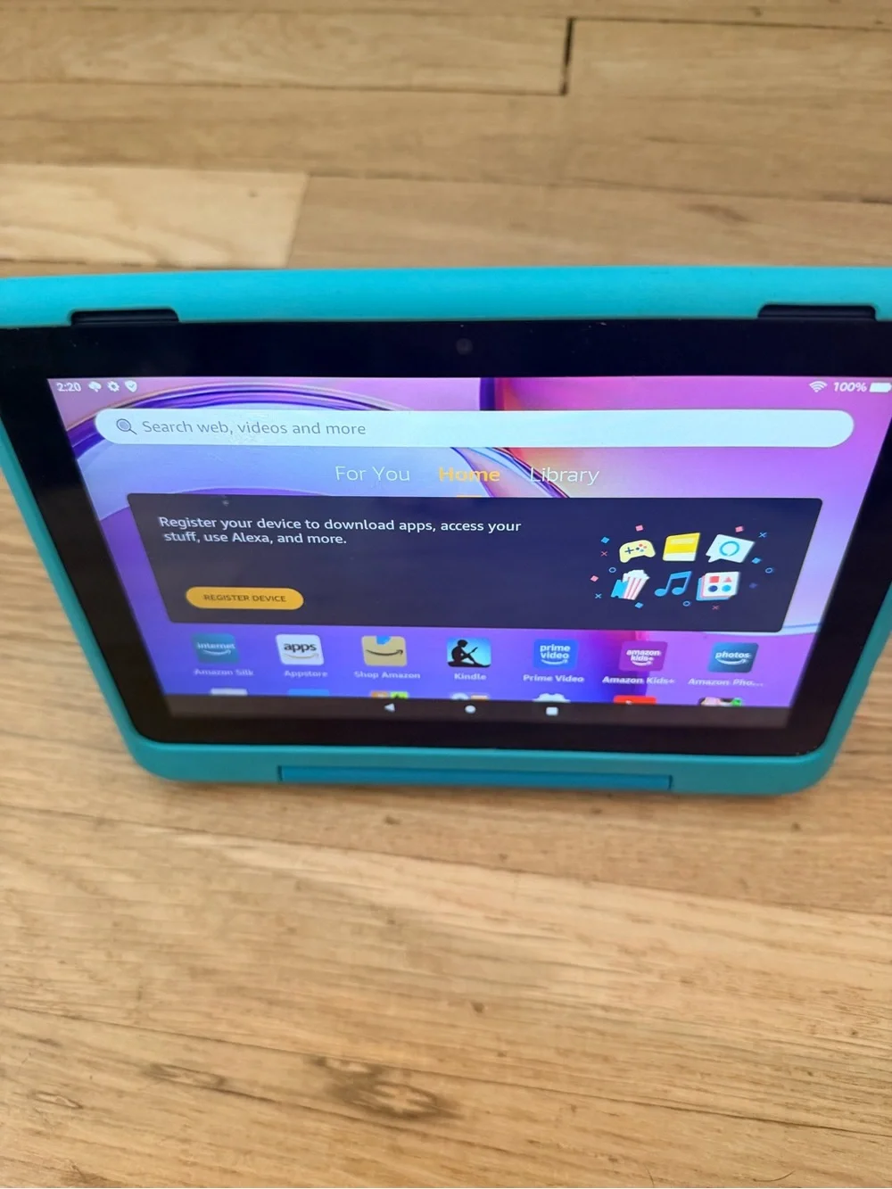 Amazon Fire Tablet in Teal Protective Case